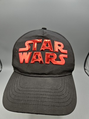 Disney Parks STAR WARS Raised Metallic Red Logo Baseball Cap Black Adult-image