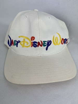 Vintage Walt Disney World Goofy's Hat Co Rainbow Spellout Snapback Cap Rare-image
