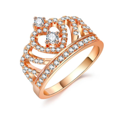 SIZE 7 GOLD PRINCESS CROWN RING JEWELRY WALT DISNEY WORLD DISNEYLAND CINDERELLA-image