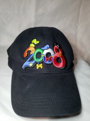 Walt Disney World 2008 3D Characters  Goofy Donald duck Black  Adjustable Hat -image
