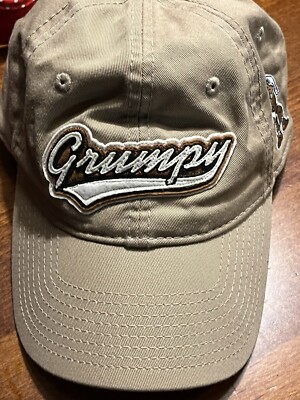 Walt Disney World Grumpy Cap Hat Patch Khaki Adjustable Adult Size ~ EXCELLENT-image