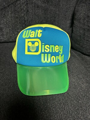 Walt Disney World  Retro Neon Green Visor Baseball  Style  Cap-Hat  Adult-image