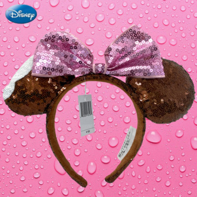 DisneyParks Chocolate Katyusha Ice Cream Bar Minnie Ears Pink Bow Headband US-image