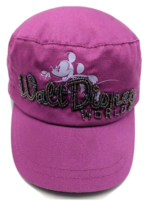 WALT DISNEY WORLD hat 3-panel cadet army style pink adjustable cap Mickey Mouse-image
