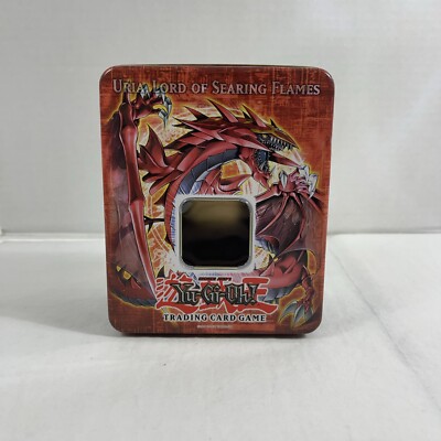 Vintage YuGiOh 2006 TIN ONLY Uria Lord Of Searing Flames Collectible NO CARDS-image