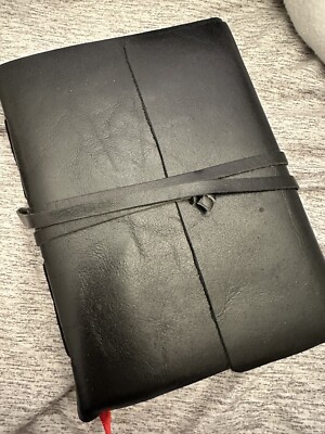 Handmade Leather Journal Notebook - Genuine Leather Bound Daily personal Diary-image