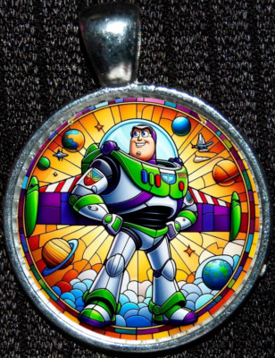 Buzz Lightyear Toy Story Space Hero WDW Disney Silver Pendant Necklace-image