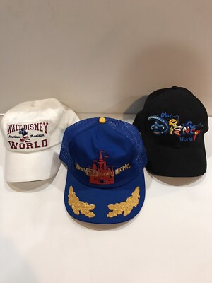 Walt Disney World Baseball Caps Vintage 80's Lot Of 3-image