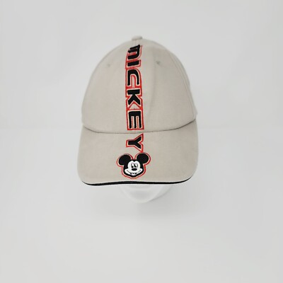Walt Disney World Hat Mickey Mouse Embroidered Race Strip Adjustable Cap Beige-image