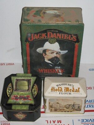 JACK DANIELS, GOLD MEDAL FLOUR & YU-GI-OH Collectors Tins-image