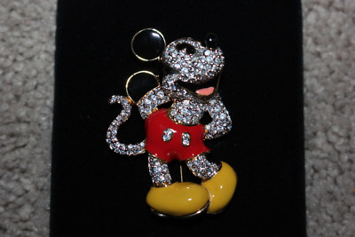 Rare MICKEY MOUSE Swarovski Walt Disney World pin / brooch NEW in box-image
