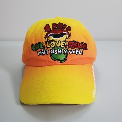 Walt Disney World Hat Cap Live Love Relax Reggae Fest Adjustable Yellow Baseball-image
