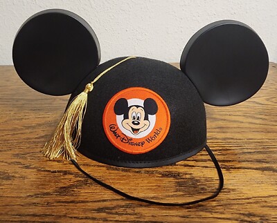 Disney Walt Disney World Mickey Mouse Ear Hat Felt Cap Black w/ Tassel-image