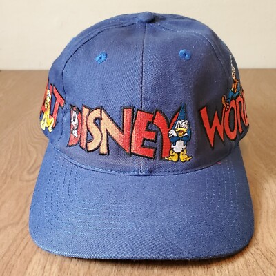 Walt Disney World Block Spellout Wrap Around Snapback Cap Hat One Size OSFA EUC-image