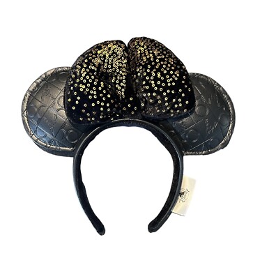 Disney Park WDW 50th Anniversary Black Minnie Mouse Ears 2021 Headband Authentic-image