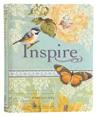 NLT Inspire Creative Journaling Bible Blue/Cream (Black Letter Edition)-image