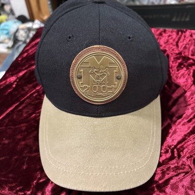 VTG Walt Disney World 2001 Mickey Mouse Cap Black Gold Wool Blend Hat Adjustable-image