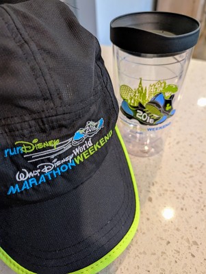 runDisney 2016 Walt Disney World Marathon Weekend Hat & Tumbler, Never Used-image
