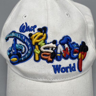 Vintage Walt Disney World White Strap back Hat Cap Adult Embroidered Mickey-image