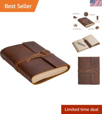 Vintage-Inspired Leather Journal - Perfect Bound Diary for Writing Enthusiasts-image