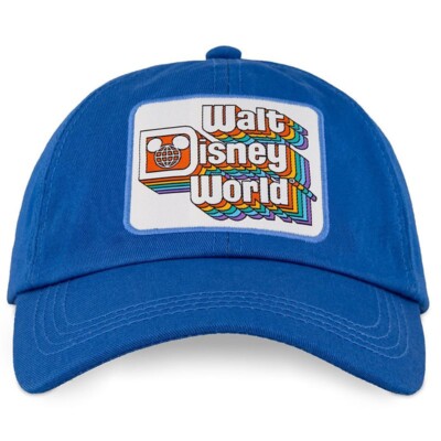 Disney Parks Walt Disney World Retro Rainbow Logo Hat Blue NEW With Tags! WDW-image