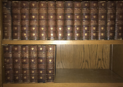 LEATHER Set; COMPLETE 20-Vol ENCYCLOPEDIA! (MASSIVE SET!!) /Hinges Cracked-image