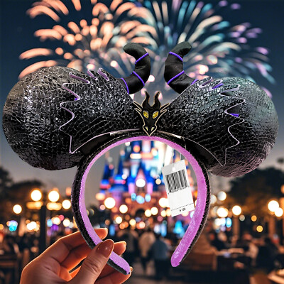 Disney~ Resort D23 Event:Maleficent Dragon Minnie Ears Sleeping Beauty Headband-image