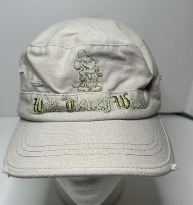 VTG Disney Hat Beige Khaki Mickey Mouse Through The Years Embroidered Adjustable-image