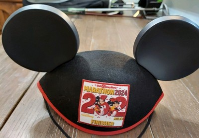 Walt Disney World 2024 Marathon Finisher Hat Mickey Ears Black & Red NEW W/ TAGS-image