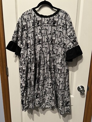 Never Worn Custom Disney Parks Mickey Comic Strip Dress w/ Ears ! Sz Medium-image