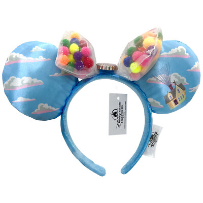 DisneyParks UP Grape Soda Cap Balloons Rare Ears Minnie Mouse Bow Headband Ears-image