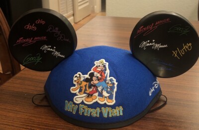 NEW Disney Walt Disney World My First Visit Youth Mickey Autograph Ears Felt Hat-image
