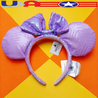 Disney Parks Minnie Mouse Ears Spring Iridescent Purple Lavender Headband US💖-image
