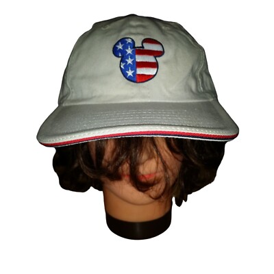 Vintage Y2K Walt Disney World Strapback Hat Mickey Mouse USA Logo Casual-image