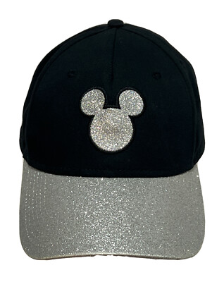 Walt Disney World Mickey Mouse Silver Sparkly Baseball Cap Hat-image