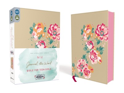 NIV, Journal the Word Bible for Teen Girls, Leathersoft over Board, Gold/Flo...-image
