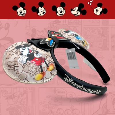 Disney‘100th Edition New Loungefly Headband Sketchbook Mickey & Minnie Ears-image