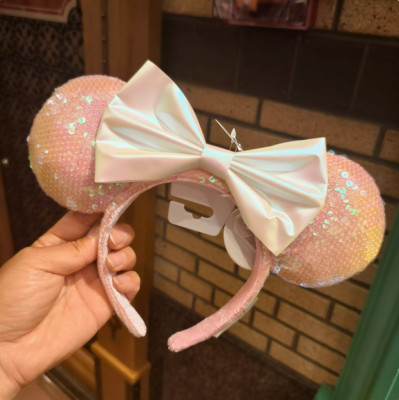 Edition Pink Bow Headband Anniversary Minnie Mouse Sequins Ears DisneyParks-image