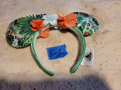 #E1 WDW Minnie Mouse Tropical Hideaway Ears Hello Headband For Adult-image