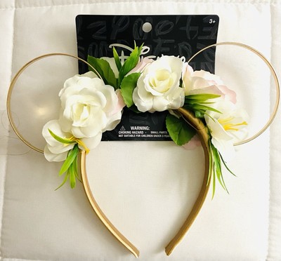 Disney Minnie Mouse Floral Gold Ears Headband Aldi Exclusive Brand New 2025-image