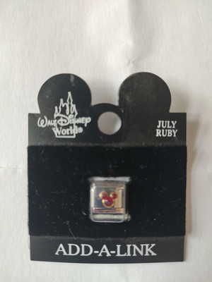 Walt Disney World Add a Link Charm July Ruby Mickey Mouse (New)-image