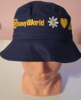 New Disney Parks Walt Disney World Navy Yellow Bucket Hat Adult One Size Daisy-image
