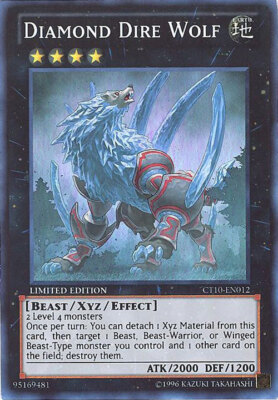 Yu-Gi-Oh Card - CT10-EN012 - DIAMOND DIRE WOLF (super rare holo)  - NM/Mint-image