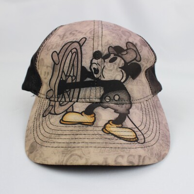 Mickey Mouse Hat Cap Strapback Steamboat Willie Walt Disney World Brown-image