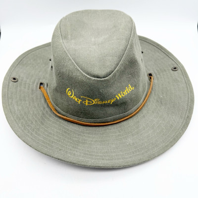 Walt Disney World Green Embroidered Safari Hat W Tie Adult One Size Vintage-image