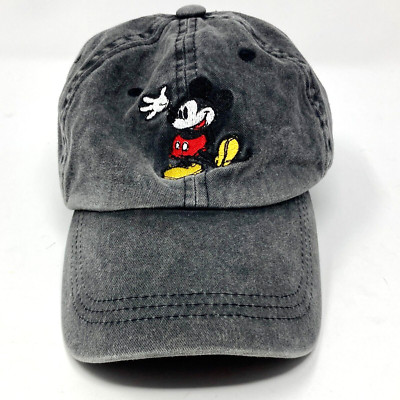 Mickey Mouse Hat Walt Disney World Grey Ball Cap Embroidered Logo-image