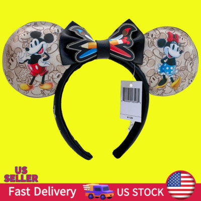 Headband Loungefly Disney. Parks Mickey Minnie Ears 100th Anniversary Sketchbook-image