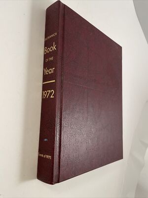 Encyclopedia Britannica Book Of The Year 1972 Hardcover Events from 1971 Leather-image