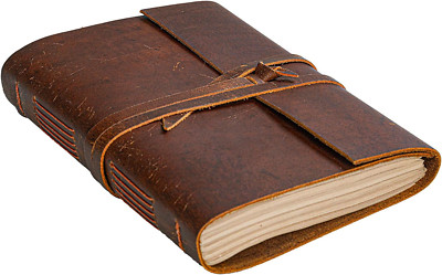 Leather Journal Notebook - Rustic Handmade Vintage Leather Bound Journals for Me-image