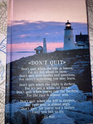 New Don’t Quit Religious Quotes Hard Cover Journal W/ Quote On Front & Bible Ver-image